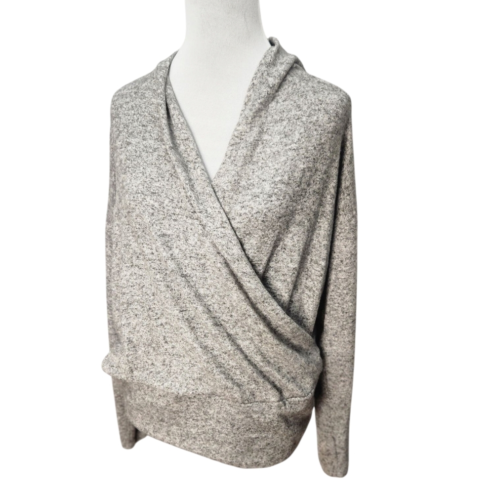 CHERISH Draped Cozy Gray Women's Sweater Size Large